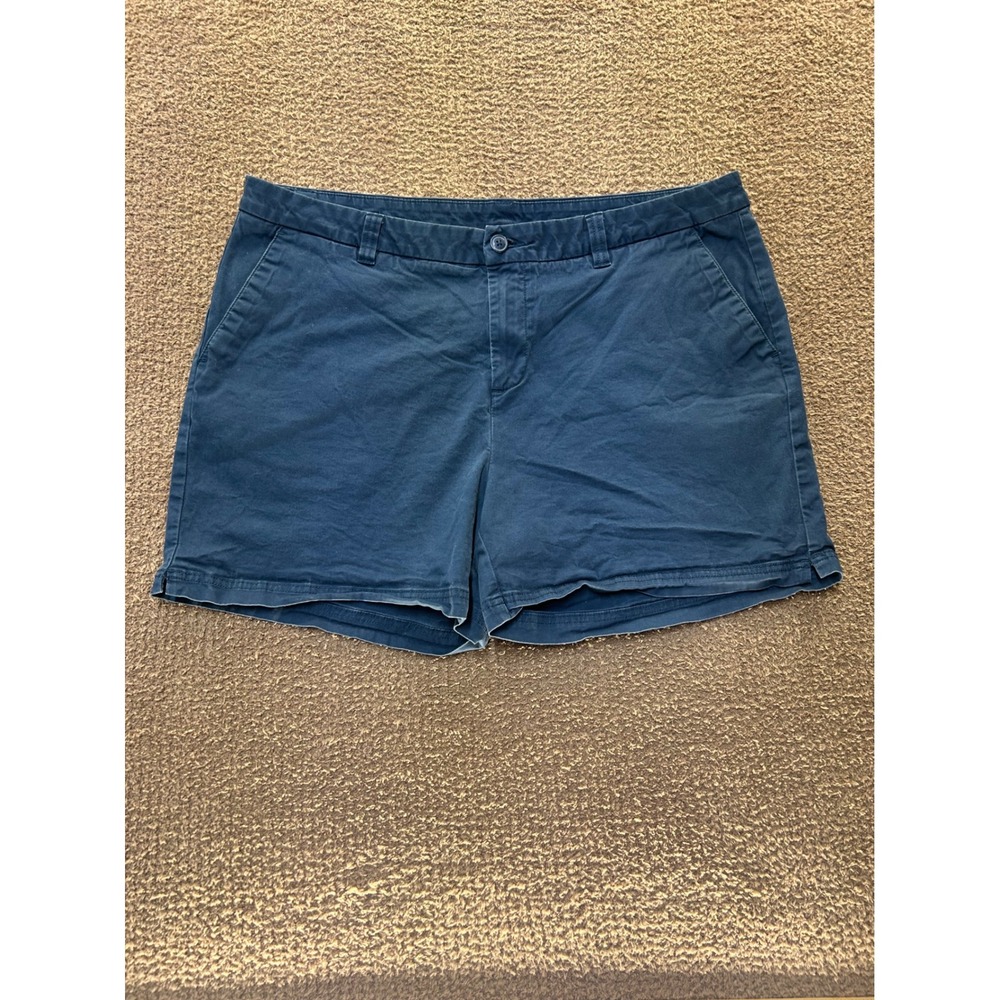 Magellan Outdoors Womens Navy Blue Chino Shorts Size 18 Cotton Stretch Hiking